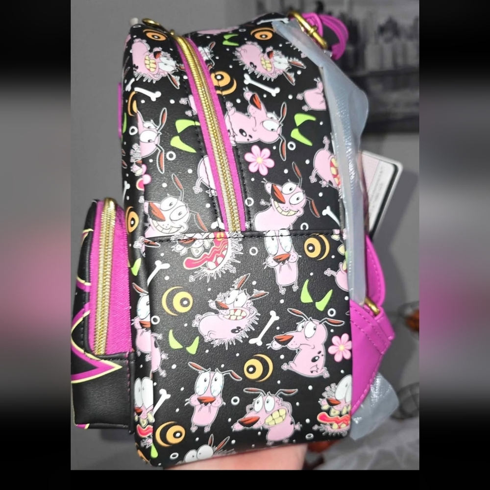 New! Loungefly Courage the Cowardly Dog Mini Backpack - Picture 4 of 5